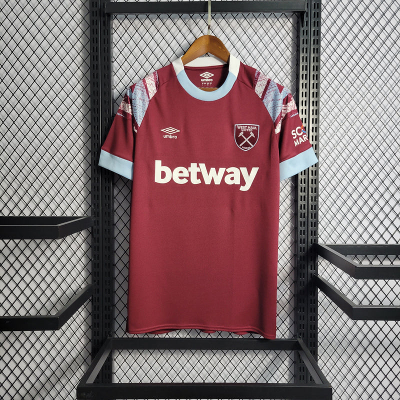 CAMISA DO WEST HAM 22/23 VERMELHO